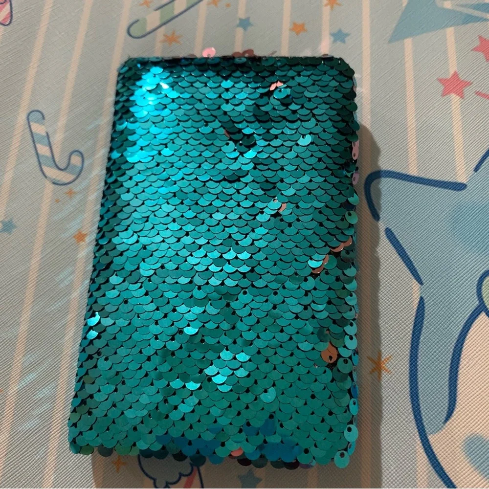 Turquoise Mermaid Reversible Flip Sequin Mini Notebook Journal